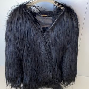 Roberto Cavalli Fur winter jacket with leather trim.